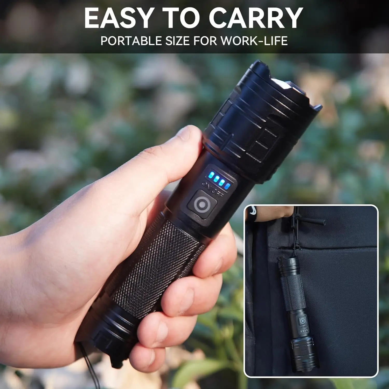 Super Bright 90K Lumen Rechargeable LED Flashlight, 2 Pack with 5 Modes for Camping & Outdoor Use