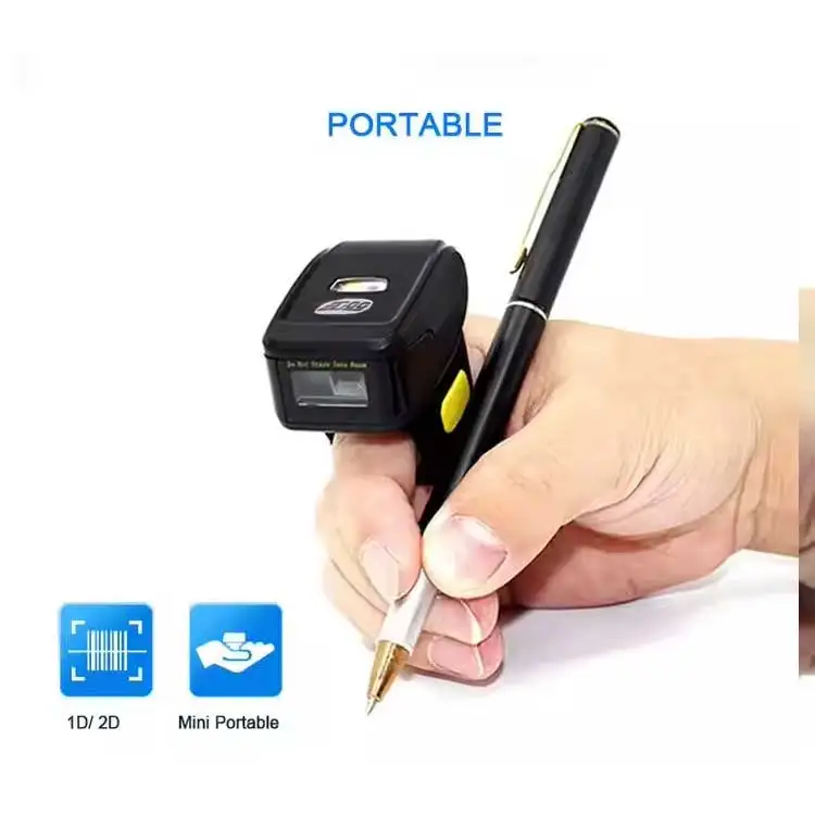 

EDOO R42 USB Interface 2.4G BT Ring Finger Wireless Barcode Scanner Machine 1D 2D Logistics Warehouse for Goods Delivery