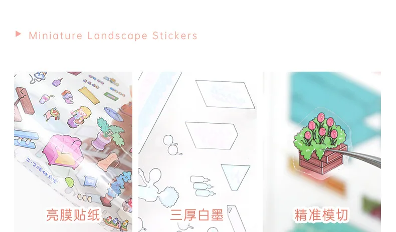 Kawaii Street View Grid 3D Street View Life Landschaftsaufkleber-Buch DIY Taschenhütten-Szene Festivalgeschenk – Detail 8
