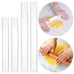 2Pcs Acrylic Biscuit Cake Rolling Mold Balance Ruler Fondant Icing Decorate Tool Pastry and Bakery Accessories Goods for Kitchen