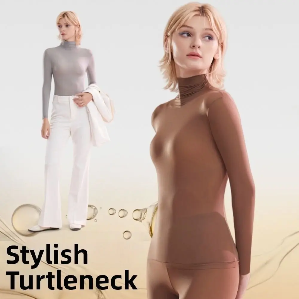 Tops and Pants Women Thermal Clothes Ultra-thin Invisible Feel Heating Thermal Underwear Large Size Lingerie Warmth Long Pants
