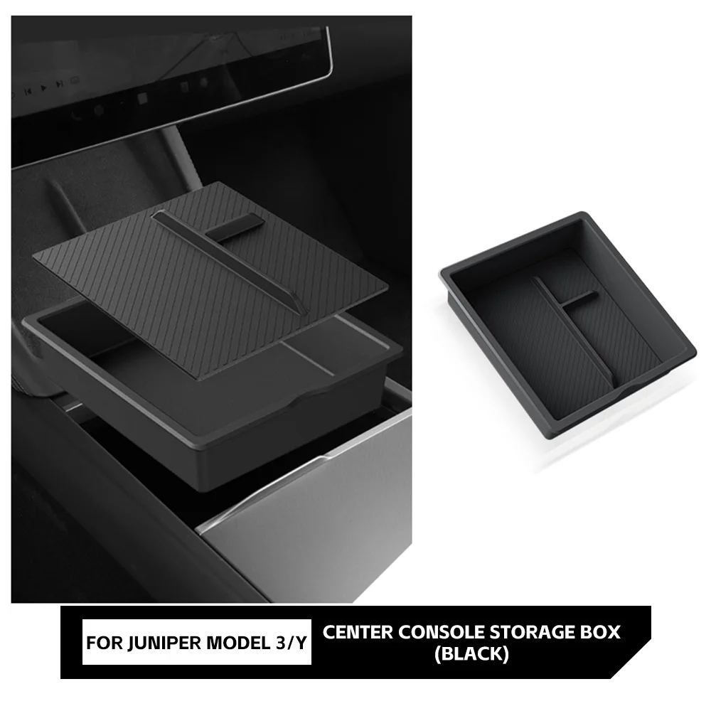

Car Armrest Box Storage Box For Tesla Model Y Juniper Model 3 Highland 2024 2025 2026 Hidden Storage Box Interior Accessories