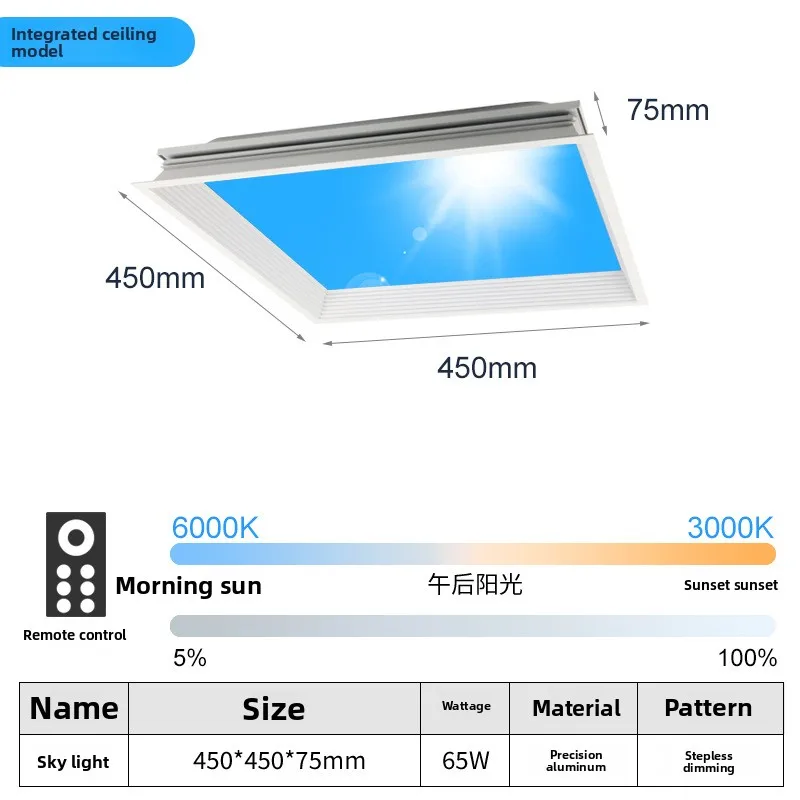 Ultradunne plafondlamp met hemelraam creëert illusie van natuurlijk licht voor slaapkamerlounge sfeerverlichting plafondlamp