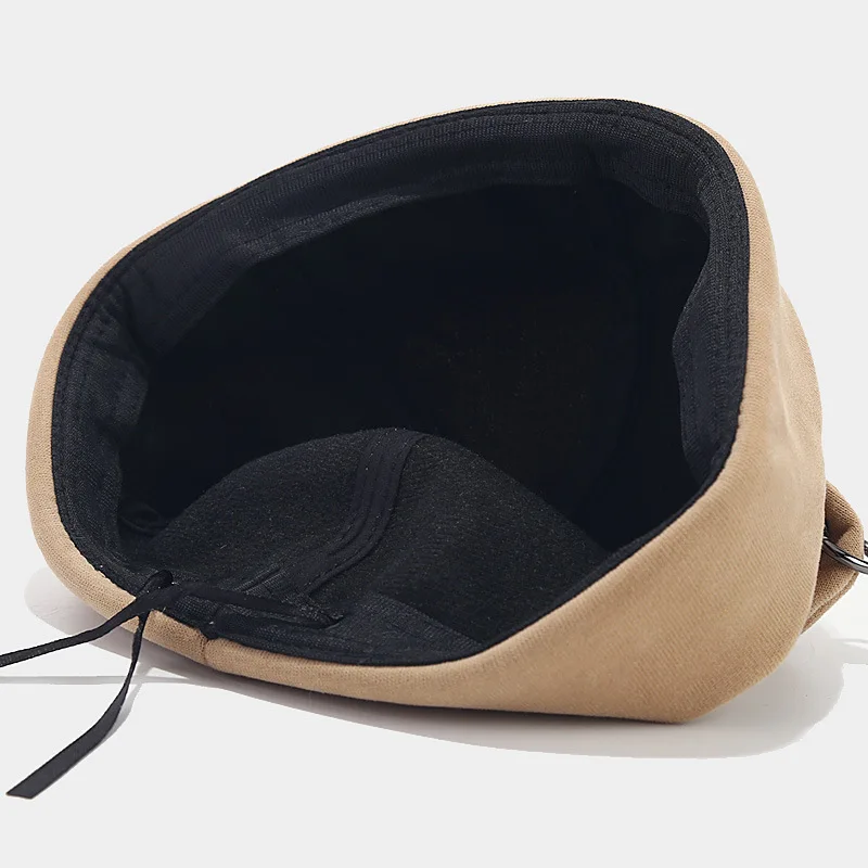 1PC Unisex Vermieter Hut Vintage Kuppel Melone Brimless Beanie Cap Mode Bären Ohren Eisen Hoop Einfarbig Hüte hip Hop Docker Caps – Detail 11