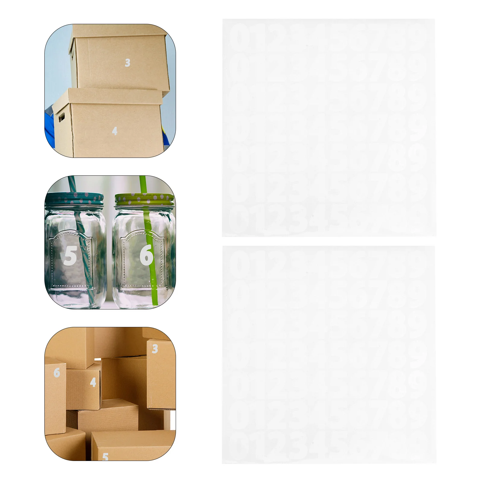 

15 Sheets Waterproof Digital Stickers Number Mailbox Large Label Vinyl DIY Numbers Address Office Labels