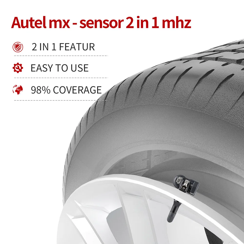 AUTEL MX Sensor 315MHz 433MHz 2 in 1 Universal TPMS Sensor Tire Pressure Monitoring System adaptor used with TS501 TS508WF