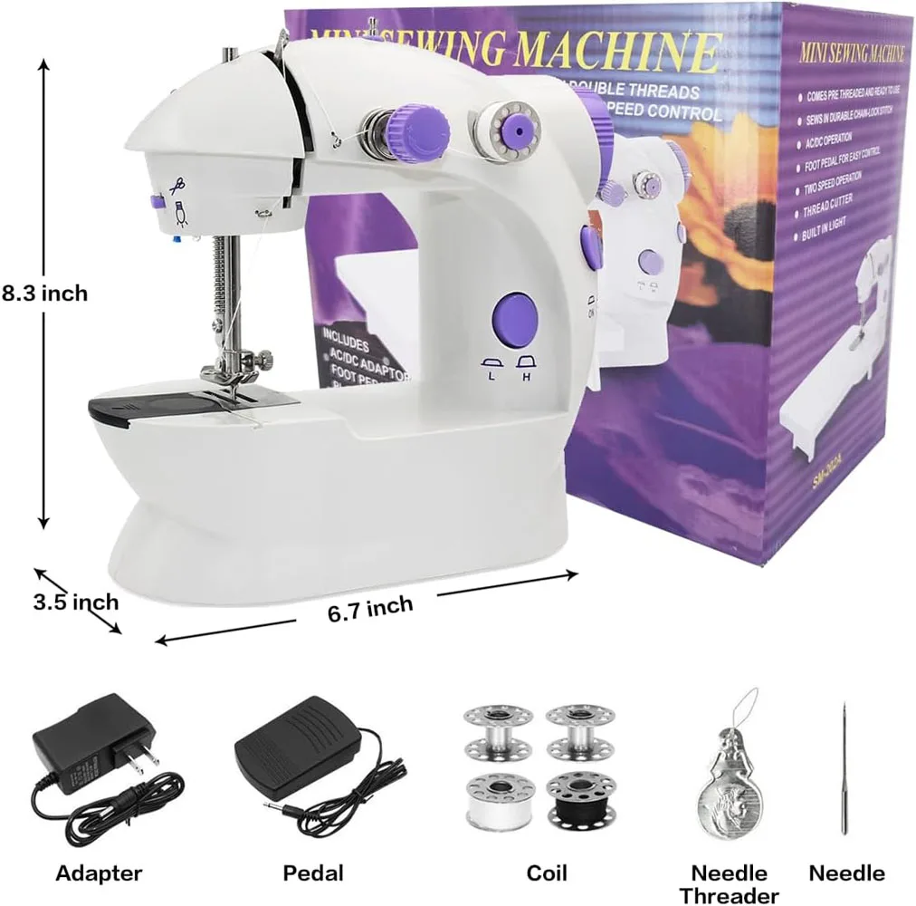 

Multifunctional Electric Sewing Machine With Foot Pedal LED Light Home Miniature Sewing Machine Mini Electrical Appliance