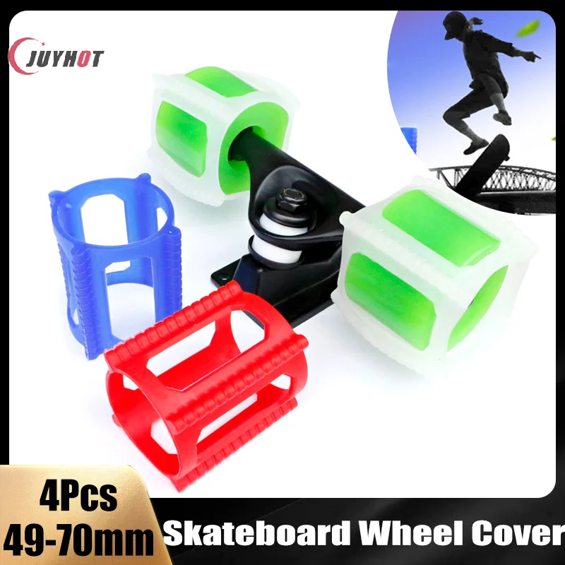 

4 шт./компл., чехол на колесо скейтборда для начинающих, дельфин, прыжки, артефакт, фиксатор колес, тренажер с замком, инструмент для скейтборда