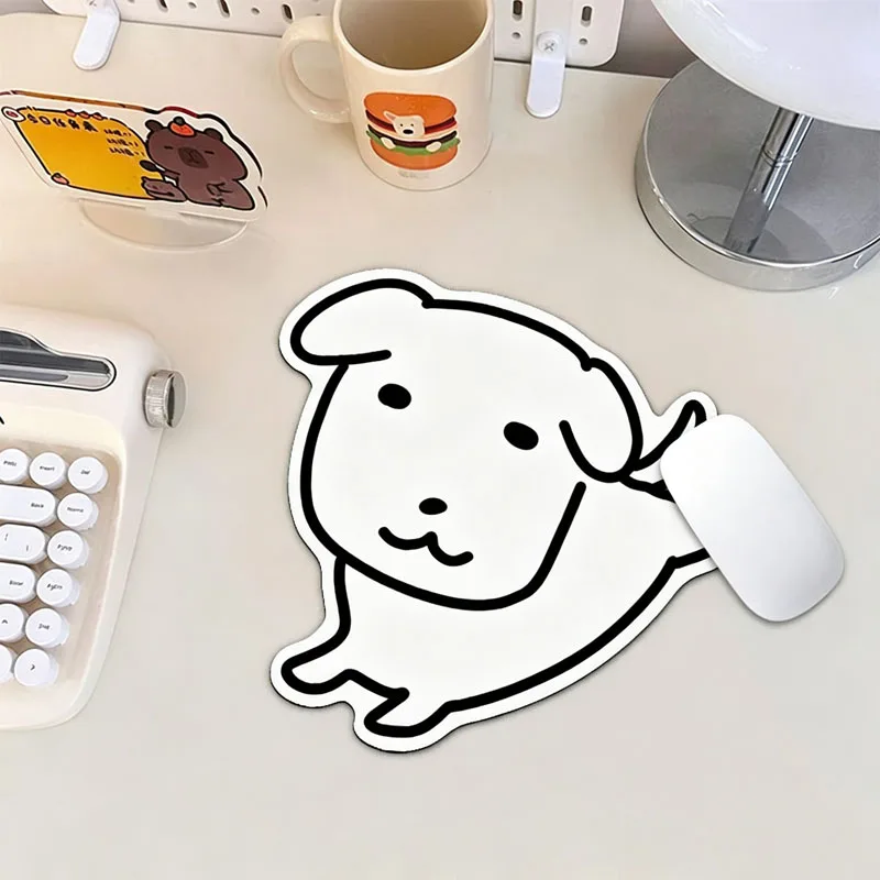irregular Stray Puppy Korea Dog Leather Desk Pad Protector Y2K Mouse Pad Office Desk Mat Waterproof Non-Slip PU Desk Blotter Pad