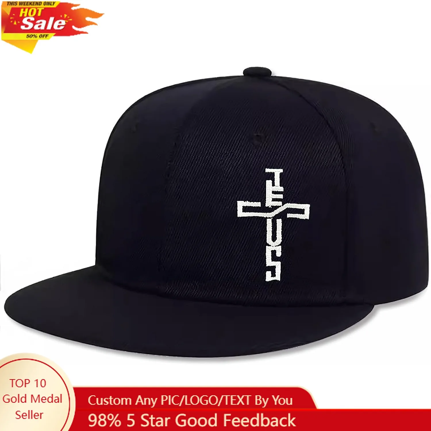 

Skull Hats for Men Embroidered Baseball Cap for Women Black Flat Bill Snapback Hat Skeleton Dad Trucker Hats