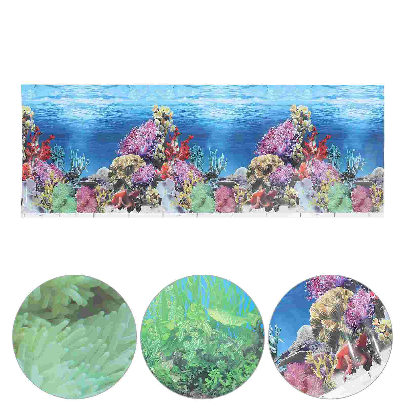 

Fish Tank Background Paper Decorative Picture Double-sided Sticker Stickers Aquarium Backdrop DIY Ocean Mural