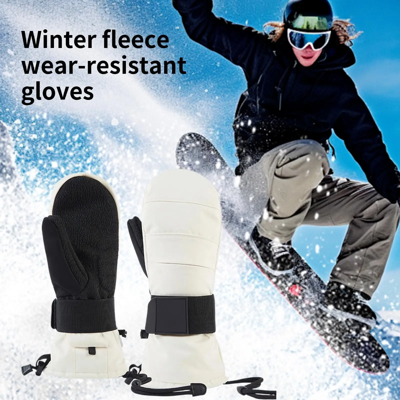 Winter Motorcycle Gloves Touchscreen Mittens With Wrist Guard Fleece Lined Snow Gloves For Men Winter Motorcycle Ski Cold