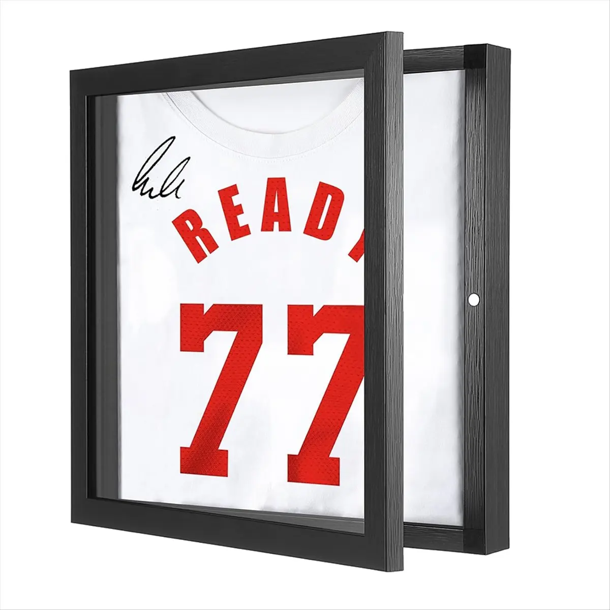 T Shirt Display Frame, 13 inch X 13 inch Black Imitation Wood T Shirt Frame with 98% UV Protection Acrylic, Display Case