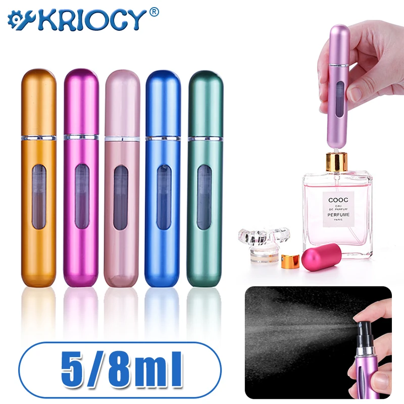 5ml/8ml Perfume Spray Bottle Mini Portable Refillable Aluminum Atomizer Bottle 5ml Container perfume refill bottle travel