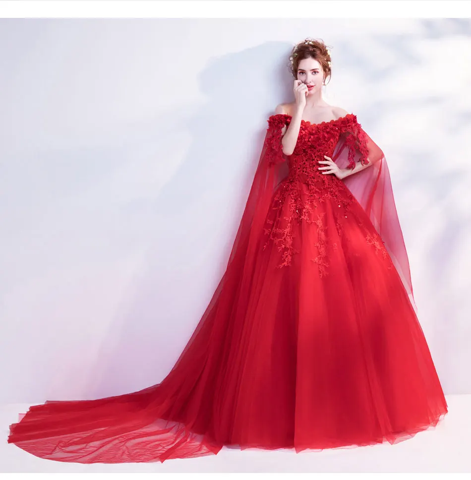 LZPOVE Free Shipping Long Wrap Off The Shoulder Lady Girl Women Prom Dress Party 3D Applique Evening Dress Performance Dress