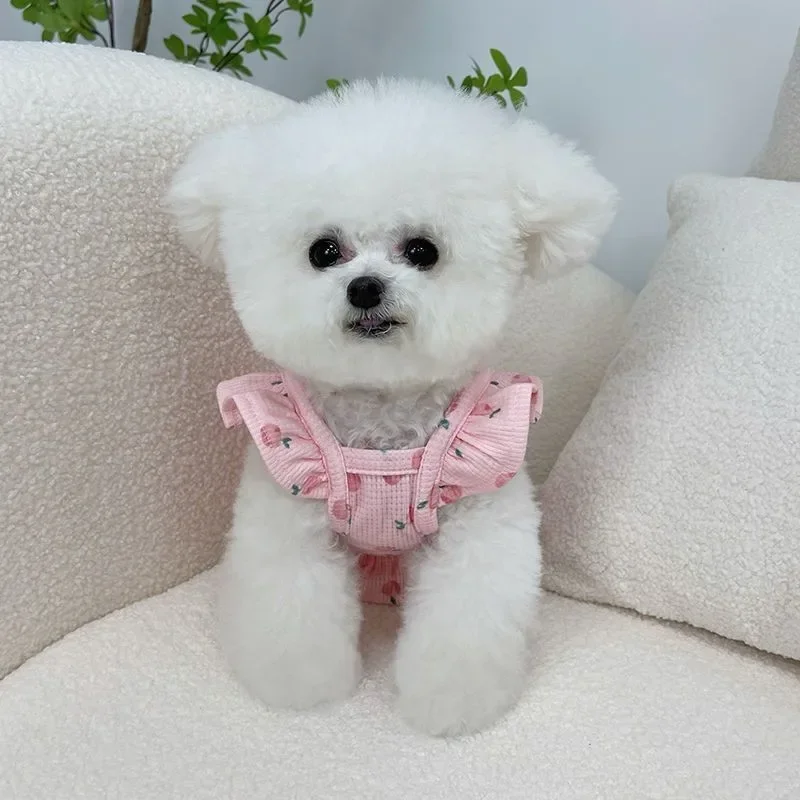 Pet Princess for Dog Small Dog Clothes Wedding Dress Princess Dress Spring Summer Soft Sweet Flying Sleeves Skirt Pet Clothes