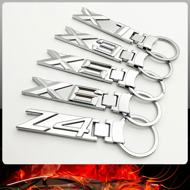 For BMW G01 G80 F15 F16 F82 E53 E70 E71 E85 Z4 X1 X3 X5 M3 M6 M5 Auto Parts Key Ring 3D Metal Modeling Car Key Chain Decorate