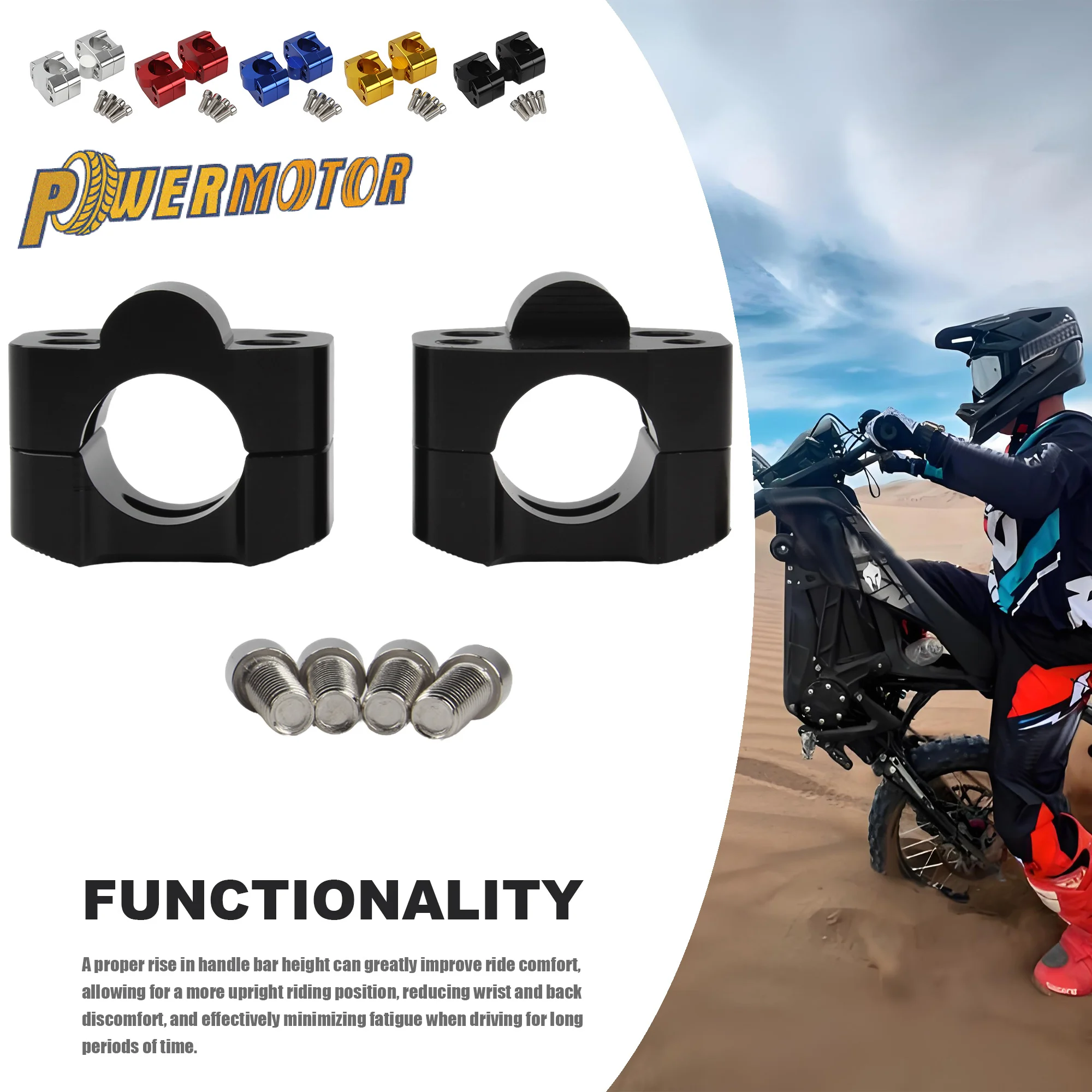 Für KTM Honda Motorrad Dirtbike Modifizierter Universeller Motocross CNC Billet Lenker Fat Bar Risers Halterungsklemme Adapter 22 28mm