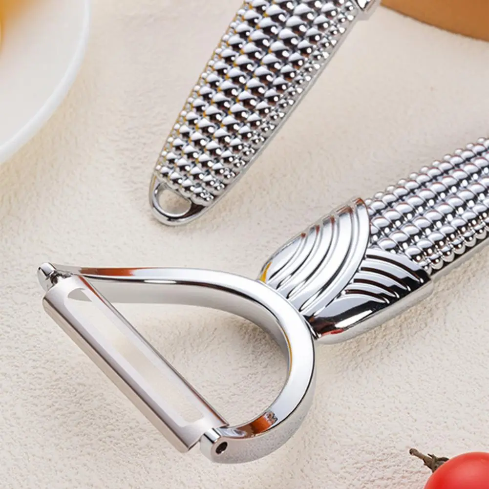 Kitchen Corn Shucker Corn Peeler Tool Zinc Alloy Corn Stripper with Serrated Blade Ergonomic on Cob Gadget for Bbq Home Cooking