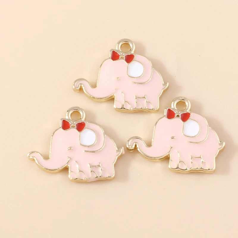 20 Stück 18x15mm Cartoon Tier Charms Emaille Elefant Charms Anhänger für Schmuckherstellung Halsketten Ohrringe DIY Bastelzubehör – Detail 3