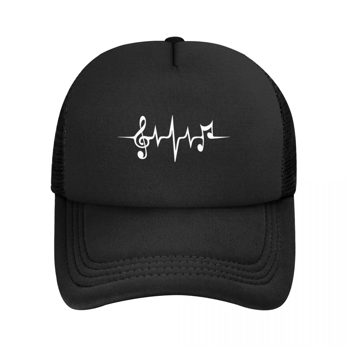 Music Pulse, Notes, Clef, Frequency, Wave, Sound, Dance Mesh Baseball Caps Snapback Baseball Hats Casquette For Mens And Women's