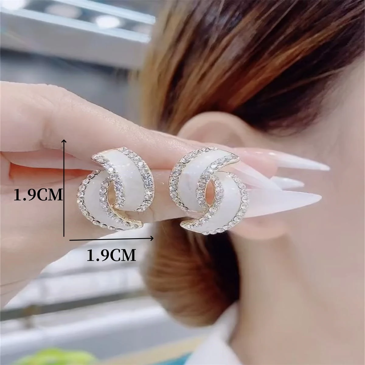 new luxury rhinestone crystal annular earrings for women vintage classic new shiny earrings girls party wedding jewelry gifts