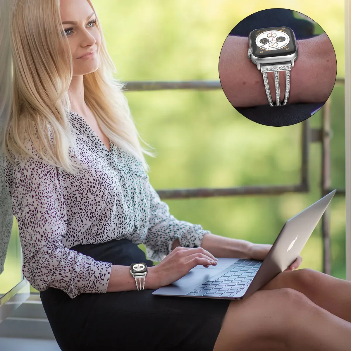 Metal Diamond strap for Apple watch 45mm 41mm 44mm 42mm 40mm 46mm adjustable simple replacement belt iwatch 10 9 8 7 6 5 4 SE