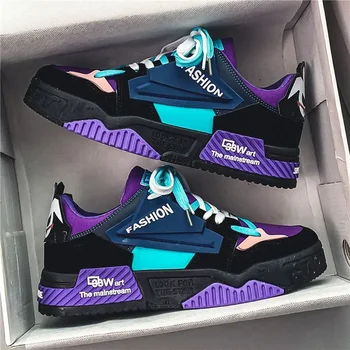 נעלי סניקרס חדשות לגברים, נעלי אופנה לסקייטבורד, נעלי ריצה חיצוניות לגברים עם פלטפורמה מחוברת, נעלי טניס Zapatillas Hombre