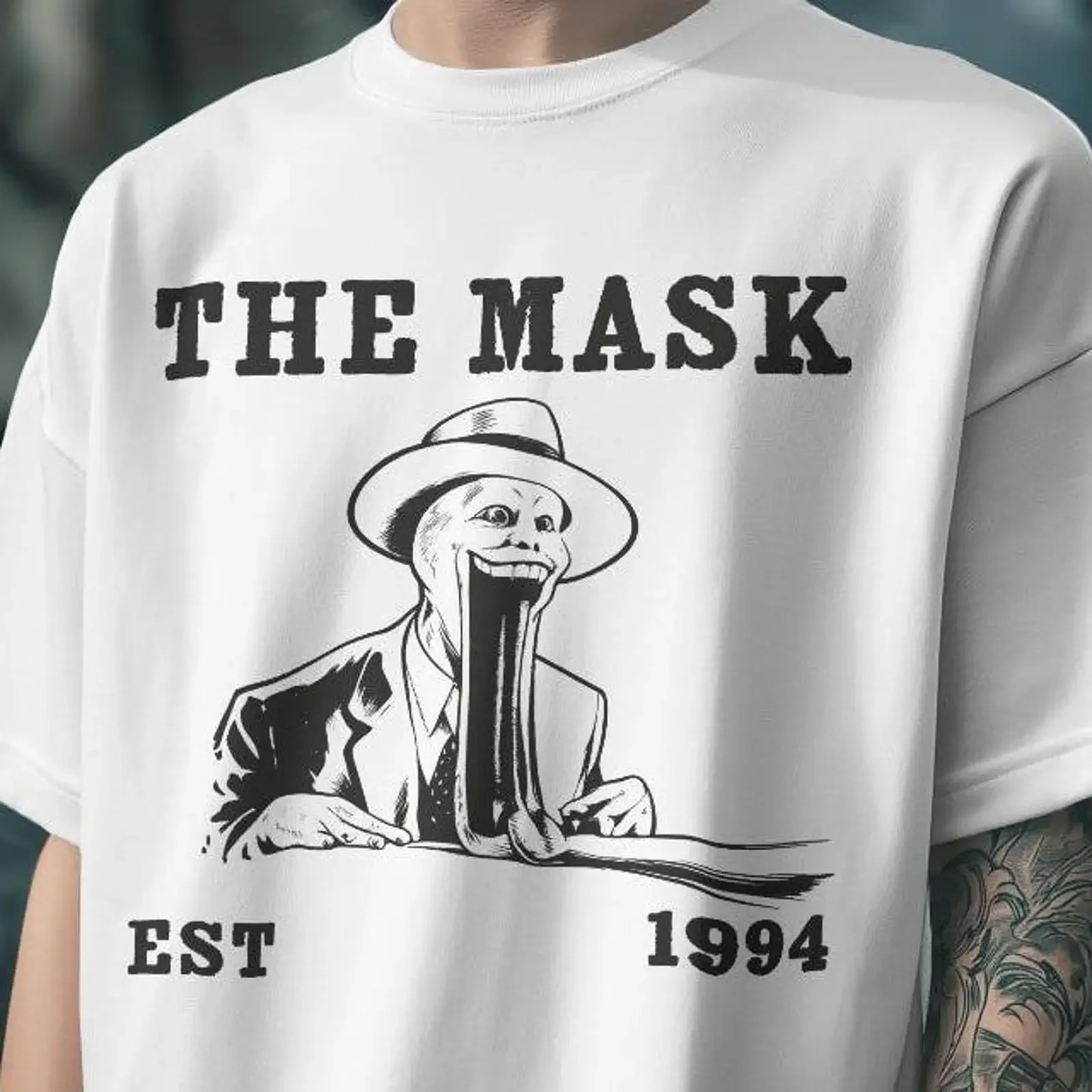 The Mask T Shirt Vintage Movies vintage Washed streetwear Top For Everyday Wear homme Versatile Casual Breathable Comfortable