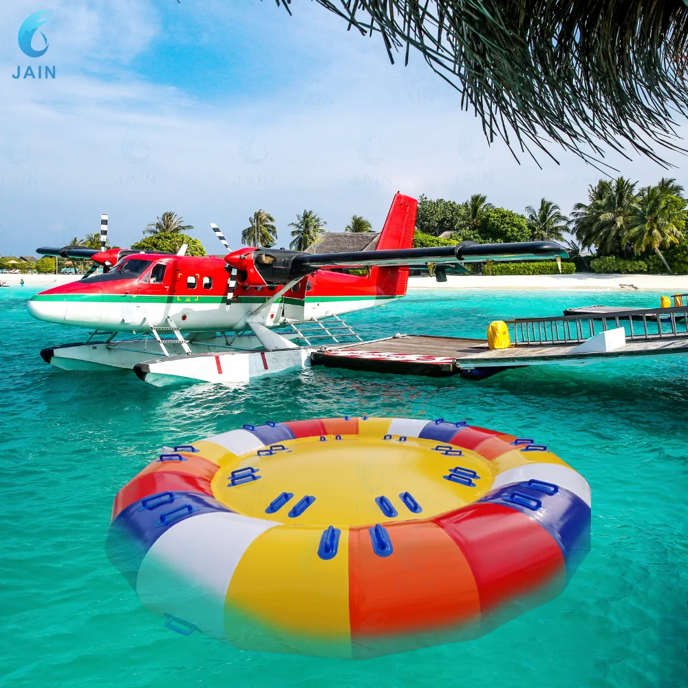 OP VOORRAAD!! !Commerciële opblaasbare gyroscoop voor waterspelen Opblaasbare draaiende gekke UFO met pomp voor oceaanwaterspret