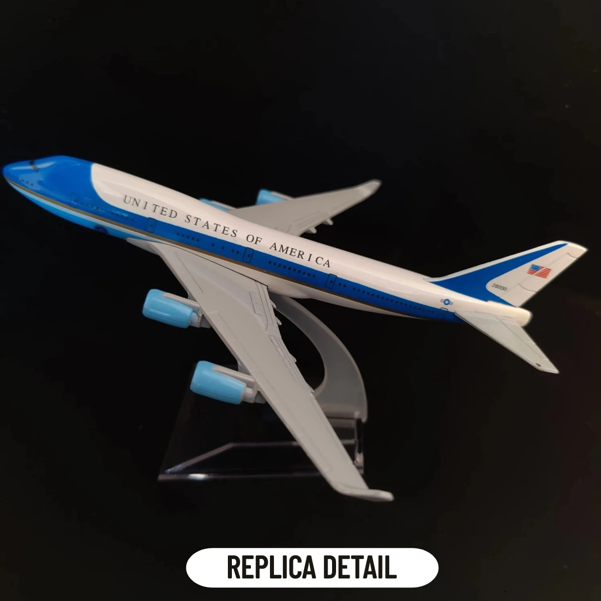 1:400 Metal Aircraft Model Replica, US FORCE ONE B747 Airplane Scale Miniature Art Home Decoration Diecast Aviation Toy Gift