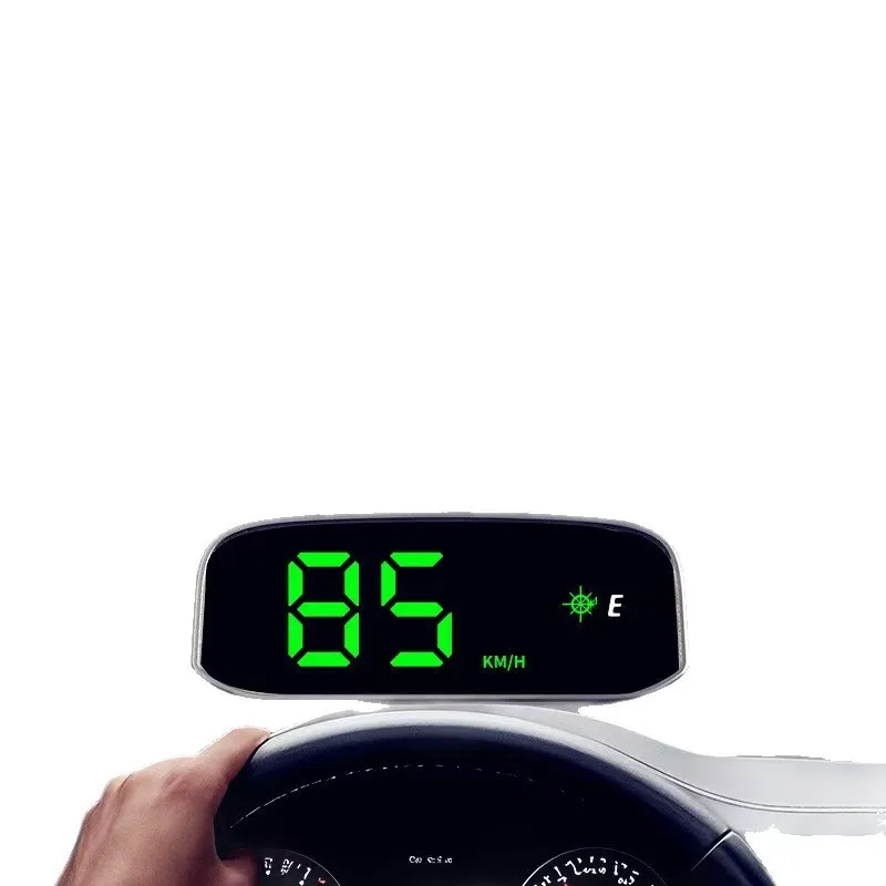

Solar-Powered Wireless Car Heads-Up Display LCD Windshield GPS Compass Time Speed KMH/MPH OBD2 LED Universal Speed Clock