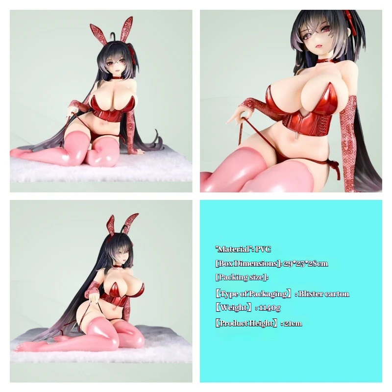 

Blue Beauty Girl anime Hand made Decoration Dafeng Rabbit Girl Lying Cartoon Hand made Model