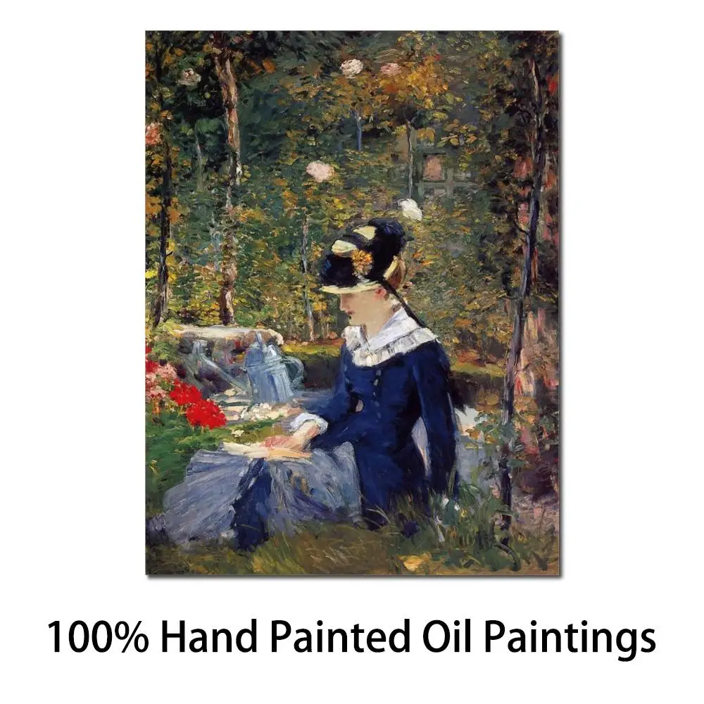 

Young Woman in The Garden Edouard Manet Painting for Sale Hand Painted High Quality