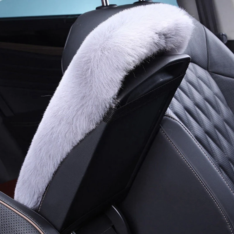 Plush Car Armrest Box Cushion Furry Warm Car Armrest Pad Car Armrest Box Cover Universal Car Decoration Interior Accessories