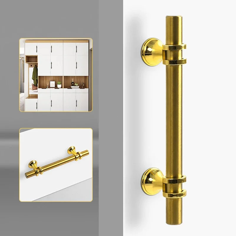 Modern Solid Kitchen Cabinet Pull Zinc Alloy Black Gold Door Handles Drawer Knobs Fashion Furniture Handle Hardware Accessories