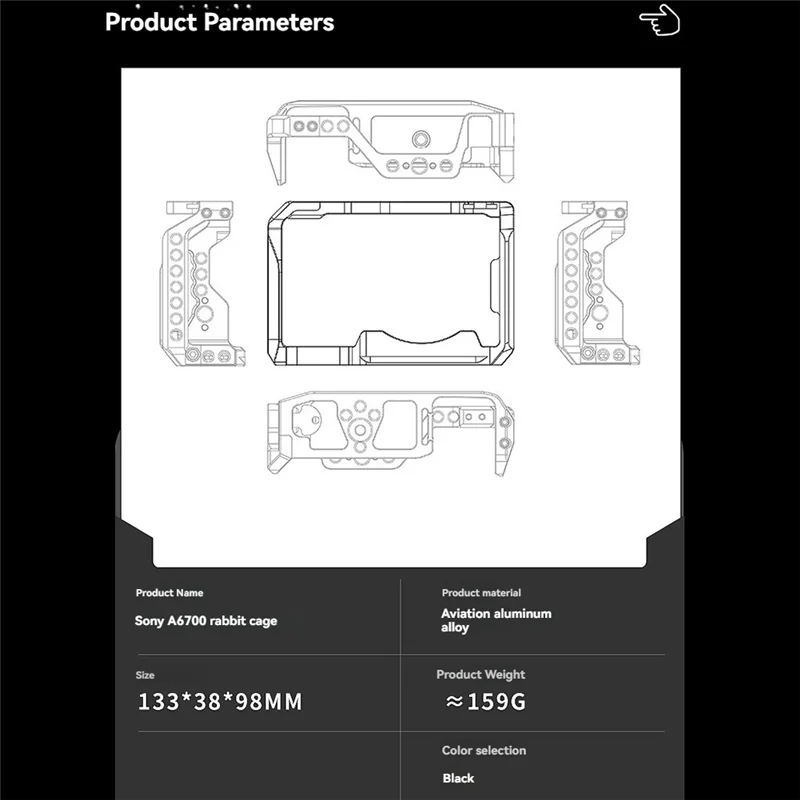 SCLS フルカメラケージリグ保護フレームケース A6700 デジタル一眼レフカメラ拡張スタビライザービデオフィルム映画作成ブラケット