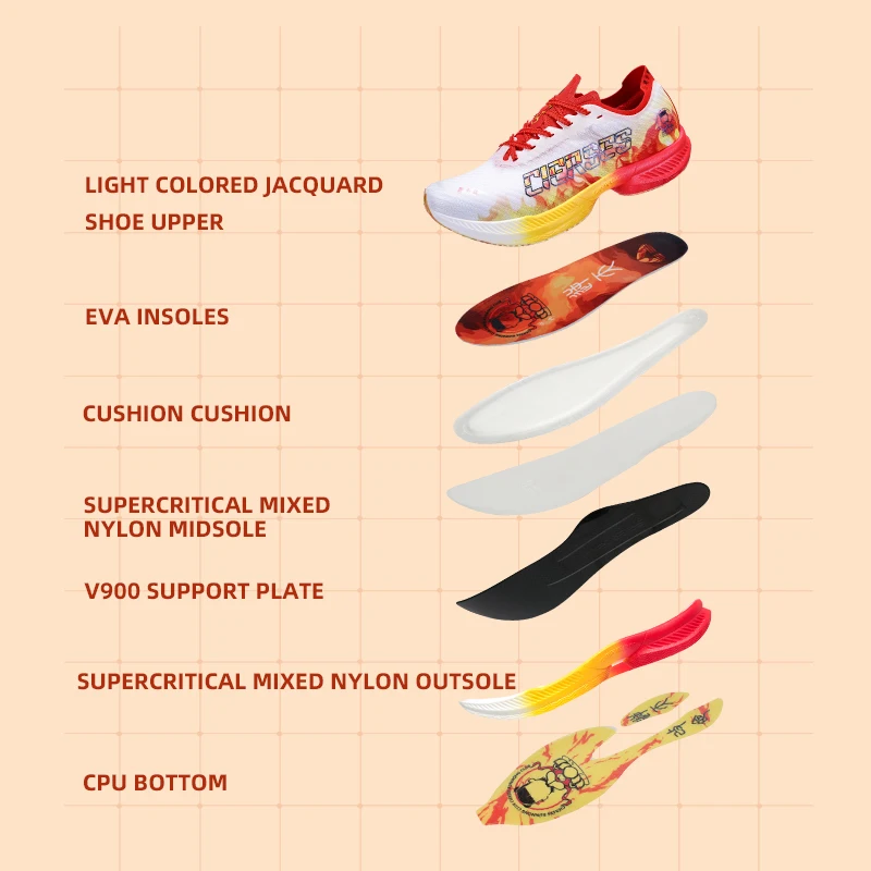 CIERSE Air Cushion Wear-Resistant Anti Slip Running Shoes Carbon Board Comfortable And Stable Carbon Board Marathon Sports Shoes