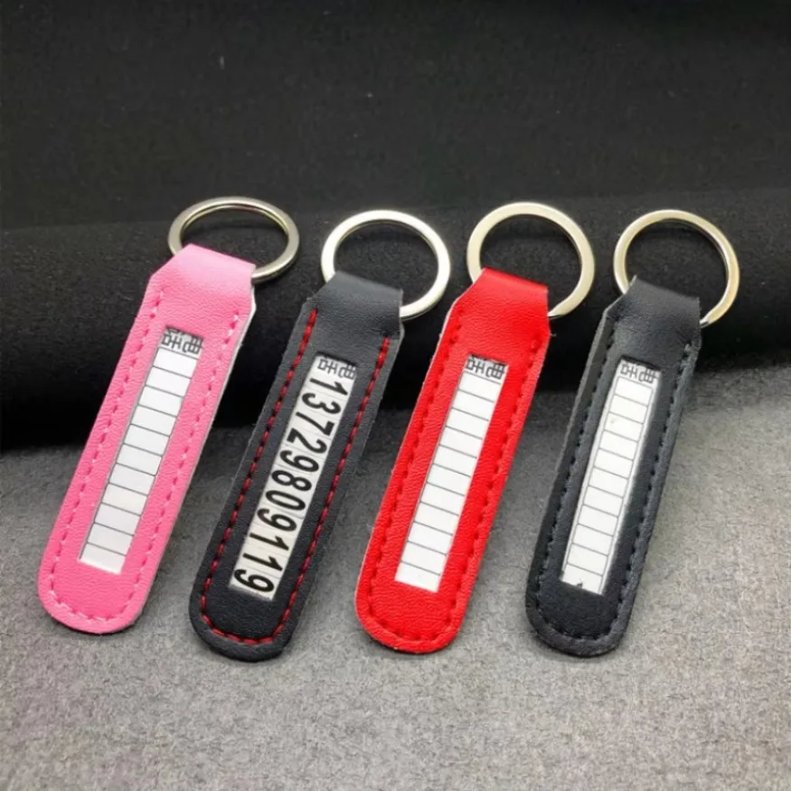 fit For Car Keychain With Anti-lost Phone Number Plate Keys Ring Auto Vehicle Key Chain Gift Phone Number Card Keyring 1x