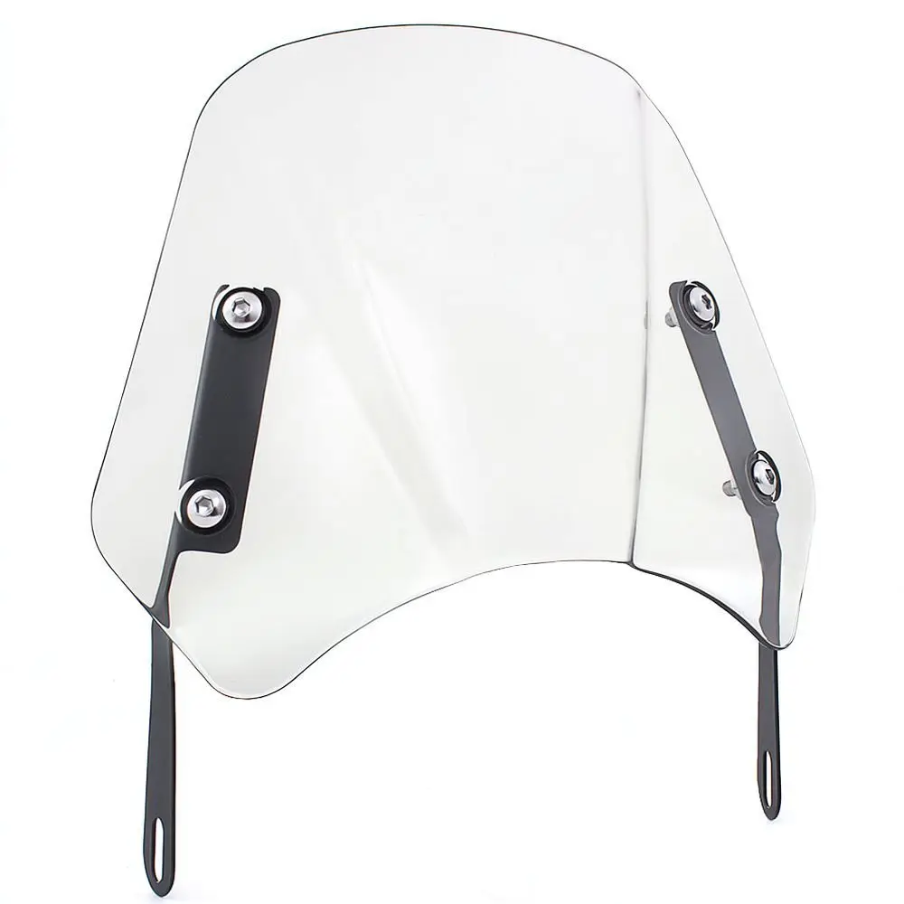 Universal Retro Motorcycle Windshield For 5 7 Inch Round Headlight Wind Deflector Cover Abs Fairing Motorbike Accessory