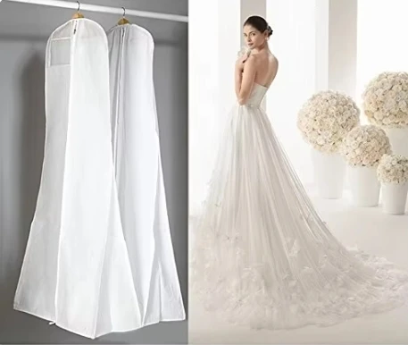 Length 180 Cheap Wedding Dress Bags Clothes Cover Dust Cover Garment Bags Bridal Gown Bag For Mermaid Wedding Dress Cover