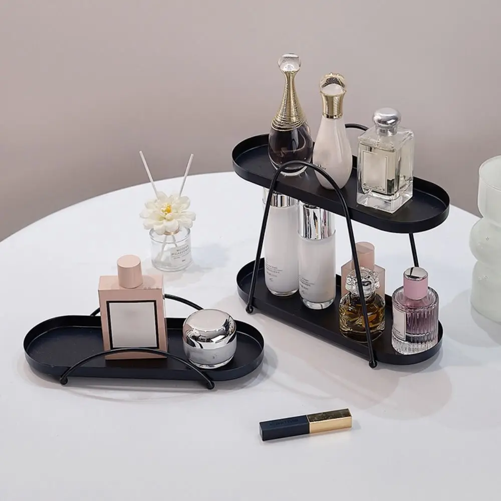 

Elegant Large Capacity Jewelry Storage Rack Modern Simple Desktop Storage Holder Anti-rust Metal Makeup Holder Hotel