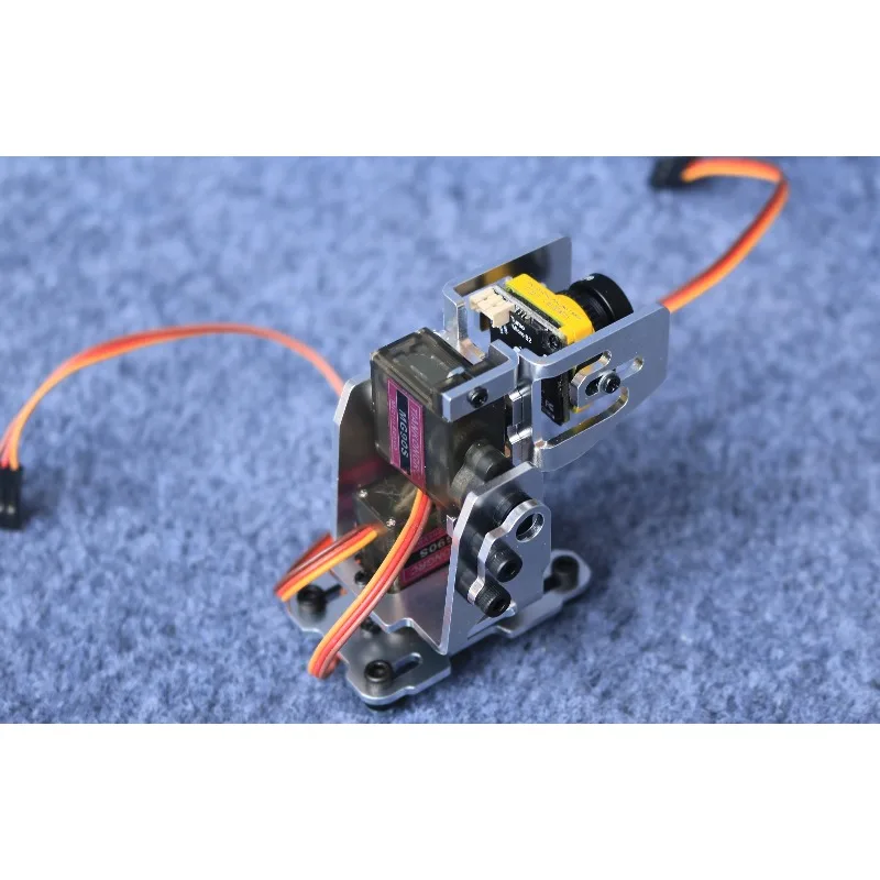Dual Servo FPV Gimbal Bracket, 2-Axis Head Tracking Air End Camera Mount, RC Aerial Model Holder for FPV Flight DIY Experiment
