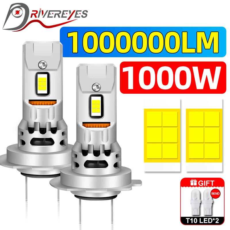 

2PCS H7 LED Car Headlight Bulb Canbus STG High Low Beam 1000000LM 1000W Power Car Light 5570 CSP Turbo Led H7 Mini Diode 12V 24V