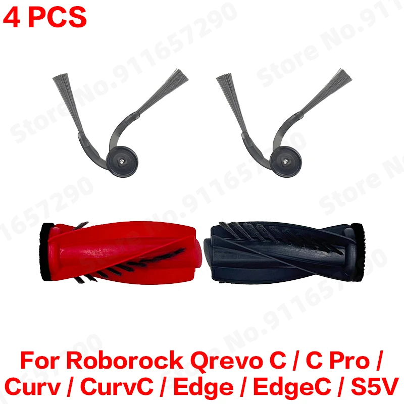 Roborock Qrevo C/C Pro/Curv/CurvC/Edge/EdgeC/S5V Kompatibles Haupt- und Seitenbürsten-Set, Wischtücher, Staubbeutel & Filterset