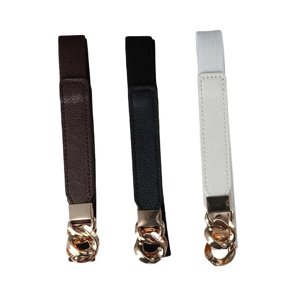 Female Fashion PU Leather Adjustable Elastic Buckle Waistband Waist Strap Women Waist Belt Dress Belts