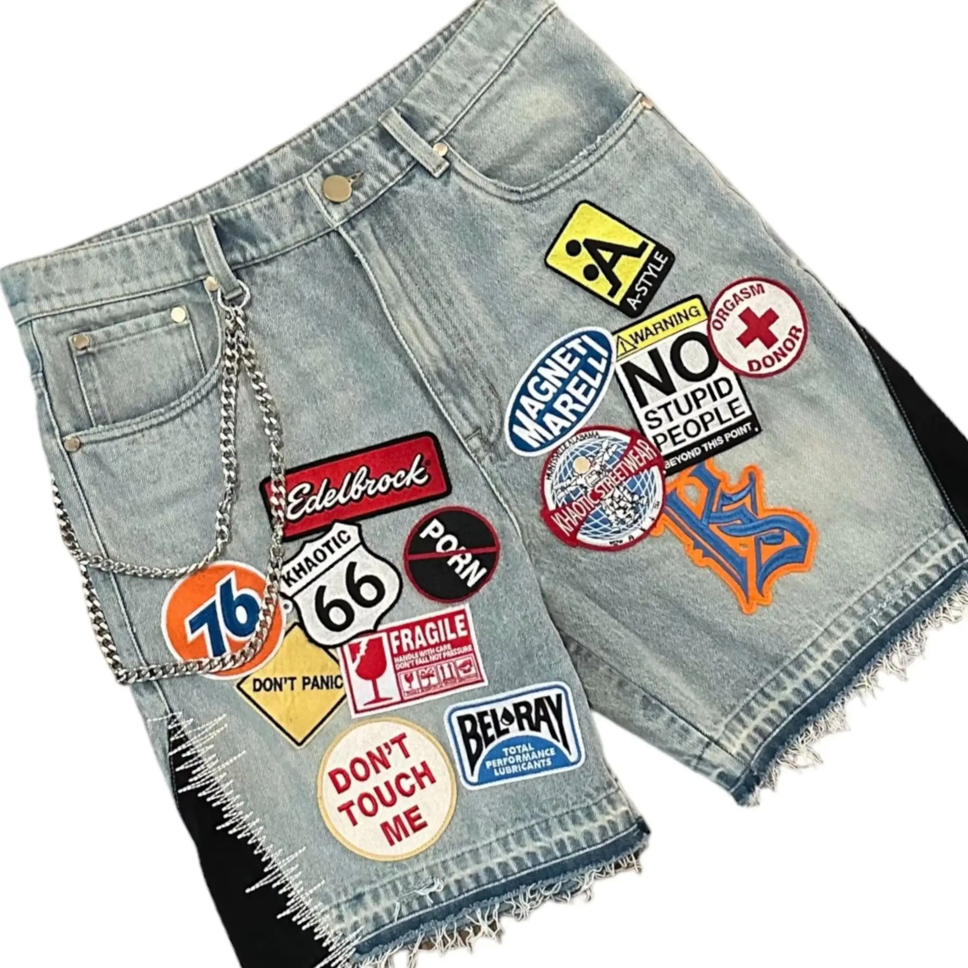 

Retro Patchwork Denim orts American Harajuku Sle Y2K for Men And Women Autumn Season Ladies Jeans Faion
