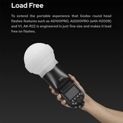 Godox AK-R22 Collapsible Softball Softbox Silica Gel Diffusion Dome For Godox V1 Flash AD100Pro AD200PRO Photographic Lights