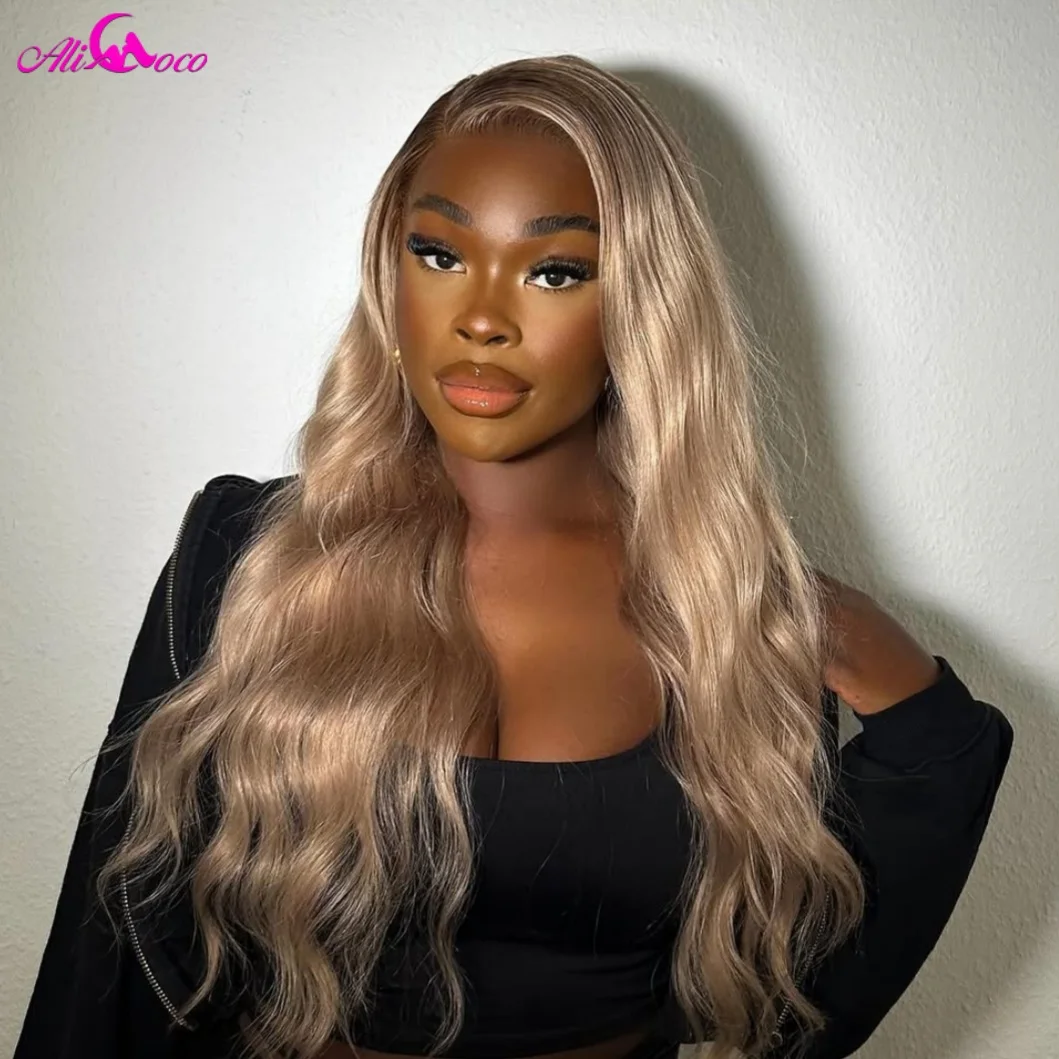 براون الجذر الرماد شعر مستعار أشقر شعر الإنسان 13x6 الدانتيل الشفاف الجبهة الباروكات شعر الإنسان 180 الكثافة قبل قطعها للنساء #2