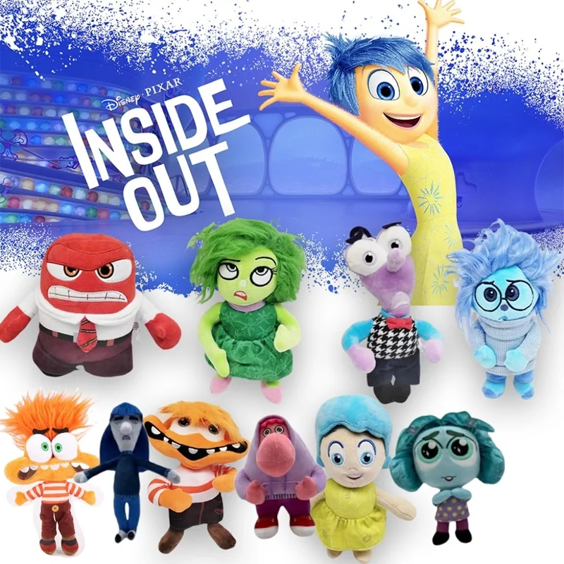 Newet Disney Movie Inside Out 2 Plush Toys Sadness & Joy Cartoon 20cm Plush Toy Dolls Kawaii Children Birthday Gift